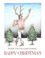 Christmas Card - Red Nosed Rudolf