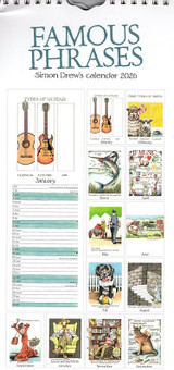 Simon Drews Famous Phrases Slim Calendar 2026