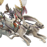 Hare Racing - 3D Christmas Card X3D032