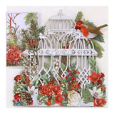 Christmas Flower Cage  - 3D Christmas Card X3D036