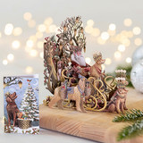 Santa's Dog Sleigh - 3D Christmas Card X3D042 Santa's Dog Sleigh - 3D Christmas Card X3D042