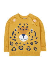 Caleb Character Knit Jumper - Primrose/Leopard Caleb Character Knit Jumper - Primrose/Leopard