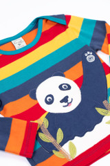 Bobby Applique Top - Big Rainbow Stripe/Panda Bobby Applique Top - Big Rainbow Stripe/Panda
