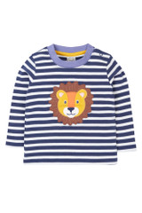 Discovery Applique Top - Navy Stripe/Lion Discovery Applique Top - Navy Stripe/Lion