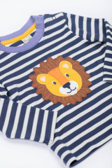 Discovery Applique Top - Navy Stripe/Lion Discovery Applique Top - Navy Stripe/Lion