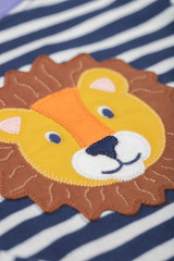 Discovery Applique Top - Navy Stripe/Lion Discovery Applique Top - Navy Stripe/Lion