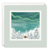 Cabin Under a Winter Sky Paintworks Card L4669