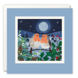 Cosy Christmas Robins Art Card by Christina Carpenter L4667