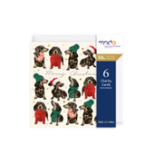 Festive Dachshund Christmas Charity Cards 6pk XP426A Festive Dachshund Christmas Charity Cards 6pk XP426A