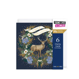 Dear & Wreath Christmas Charity Cards 6pk XP428A