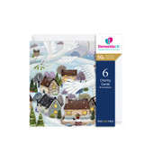 Doves Over Village Christmas Charity Cards 6pk  XP433A
