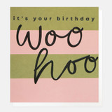 Green/Pink Stripe Woohoo Birthday SIP004