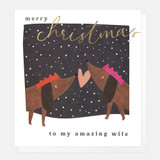 Sausage Dogs & Heart Christmas Card For Wife CRX019