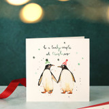 Penguins Lovely Couple Christmas Card XM79