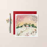 Red Sky Winter Scene Blank XMB07