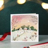 Red Sky Winter Scene Blank XMB07