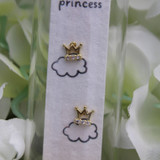 Birthday Princess Earrings - Gold Crown