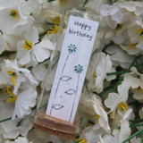 Earrings - Happy Birthday Green Flower