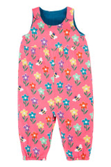 Helen Reversible Dungaree - Boat Blue / Fun Flowers Helen Reversible Dungaree - Boat Blue / Fun Flowers