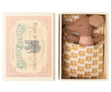 Sleepy Wakey Baby Mouse In Matchbox - Rose