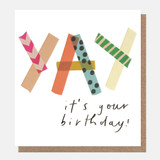 Tape Text Yay Birthday Card SHI002