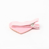 2 Diamante Heart Motif Clips 3.5cm