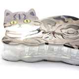 Pearlescent Cat Shaped Hair Clamp