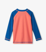 Coral & Navy Long Sleeve Rashguard