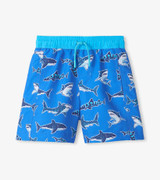 Boys Patterned Sharks Swim Trunks