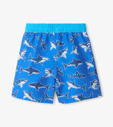 Boys Patterned Sharks Swim Trunks