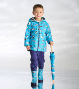 Colour Changing Shark Party Zip-Up Raincoat