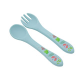 Fox Blue Silicone Spoon & Fork Set