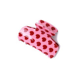 Pink Clamp With Red Heart Print.