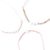 Neutral Corded Bracelets 3pk With Charms & Beads