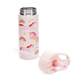 Stainless Steel Bottle With Push Button Lid 500ml - Unicorn