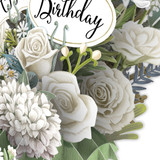 White Flowers - Top of the World Pop Up Greetings Card TW051
