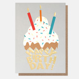 Happy Birthday Text Cupcake LET008