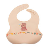 Silicone Bib: Bear - natural