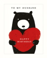 Happy Birthday Husband Bear Heart BER03