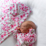Cherry Blossom Unisex Baby Cotton Sleepsuit