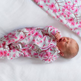 Cherry Blossom Unisex Baby Cotton Sleepsuit