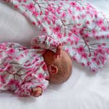 Cherry Blossom Unisex Baby Cotton Sleepsuit