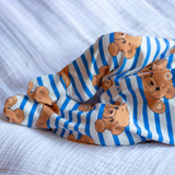 Teddy Stripe Unisex Baby Cotton Sleepsuit