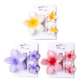 Brightly Coloured Hibiscus Flower Clamp Set