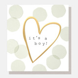 Confetti & Gold Heart New Baby Boy CFT002