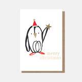 Penguin With Star & Hat Small Christmas Card Pack of 10 PQX216