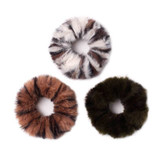 Small  Faux Fur Fabric Animal Print Scrunchie