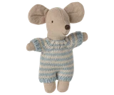 Baby Mouse In Carry Cot - Blue