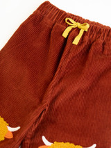 Arlo Cord Trousers - Rust / Highland Cow