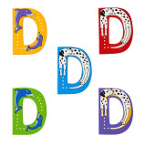 'D' Wooden Animal Letter